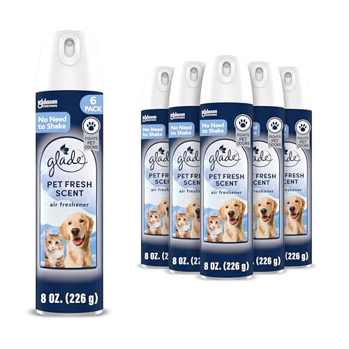Glade Air Freshener Room Spray, Pet Fresh Scent, Odor Fighting to Deliver Long Lasting Freshness, 8 Oz, 6 Count