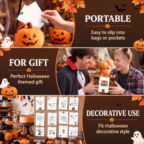 Image of Spiareal 100 Pcs Blank Note Cards Index Card, Black, 4 x 6 in, Halloween