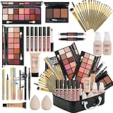 All in One Makeup Kit for Women Full Kit,Makeup Set for Women, Includes Eyeshadow Palette/Foundation/lip gloss/Eyeliner/Mascara/makeup Brush,Makeup Gift Set for Christmas & Birthday&Holiday&Everyday.