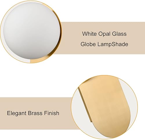 Miniatura 4 de HOLKIRT Juego de dos apliques de pared de latón, lámpara de pared moderna, aplique de pared con globo, luz de montaje en pared, iluminación de pared