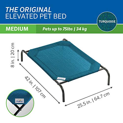 Image of Gale Pacific Coolaroo The Original Cooling Elevated Pet Bed, Medium, Turquoise
