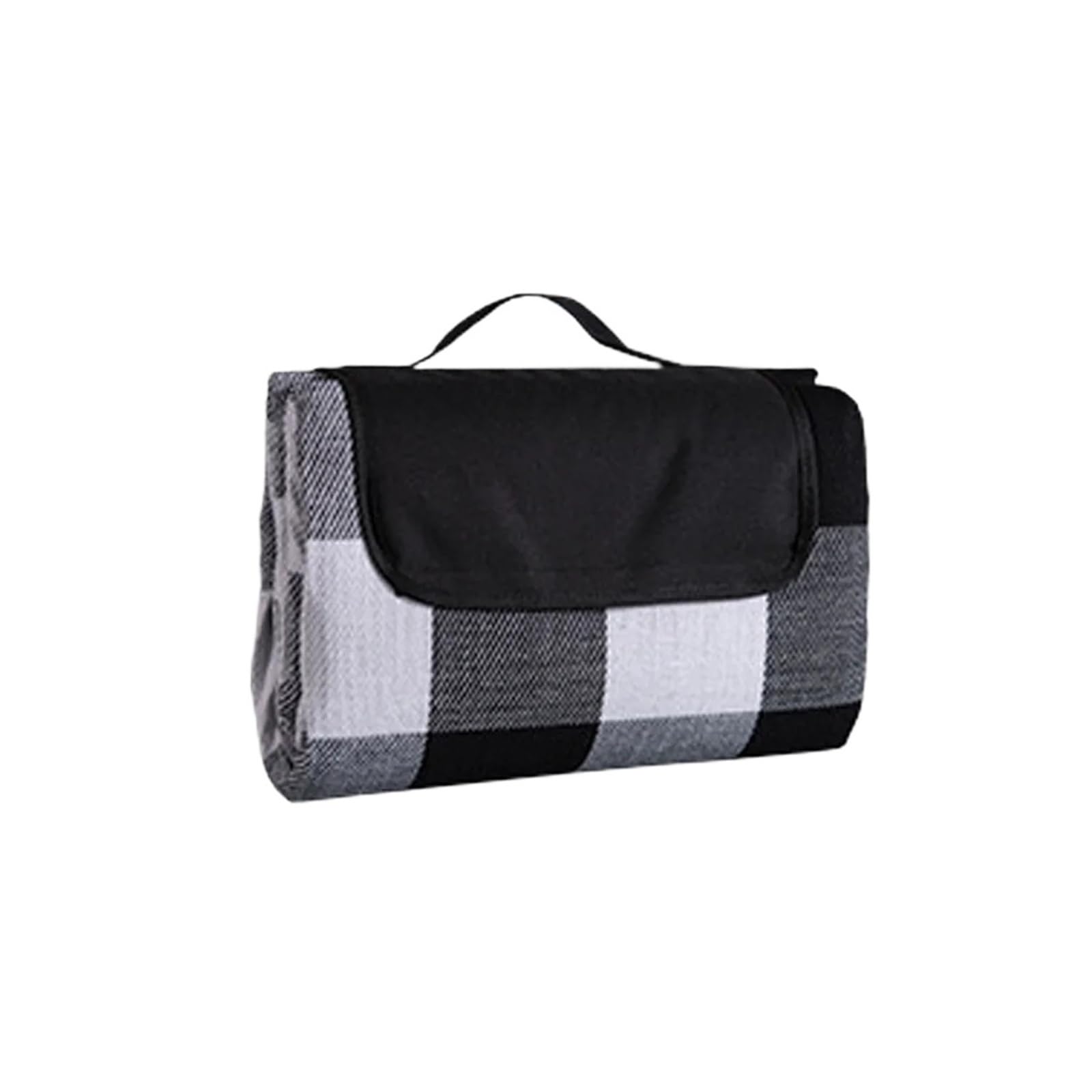 Générique Couvertures de Pique-Nique Extra Larges imperméables et Pliables for l'extérieur, fourre-Tout Pratique Tendance, Tapis Plage for paniers Camping(Black White Grid,200cm X 200cm)