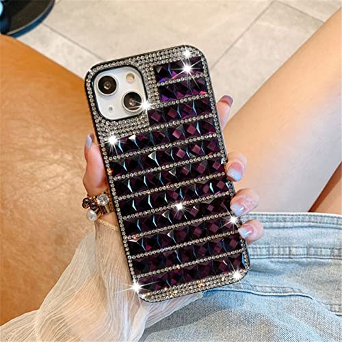 Coque iPhone 8 strass cristal de luxe ornée de diamants noirs scintillants