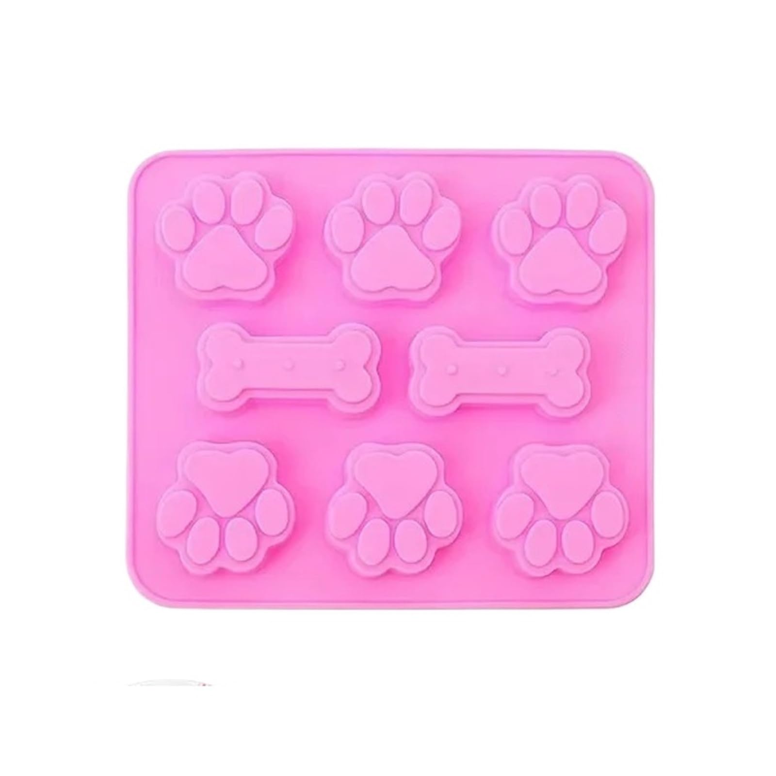 Tier Cartoon Hund Fußabdruck Katze Pfote Silikon Kuchen Home Mousse Schokolade Form Pudding Gelee Küche Handgemachte Backen Werkzeuge(A-Pink)