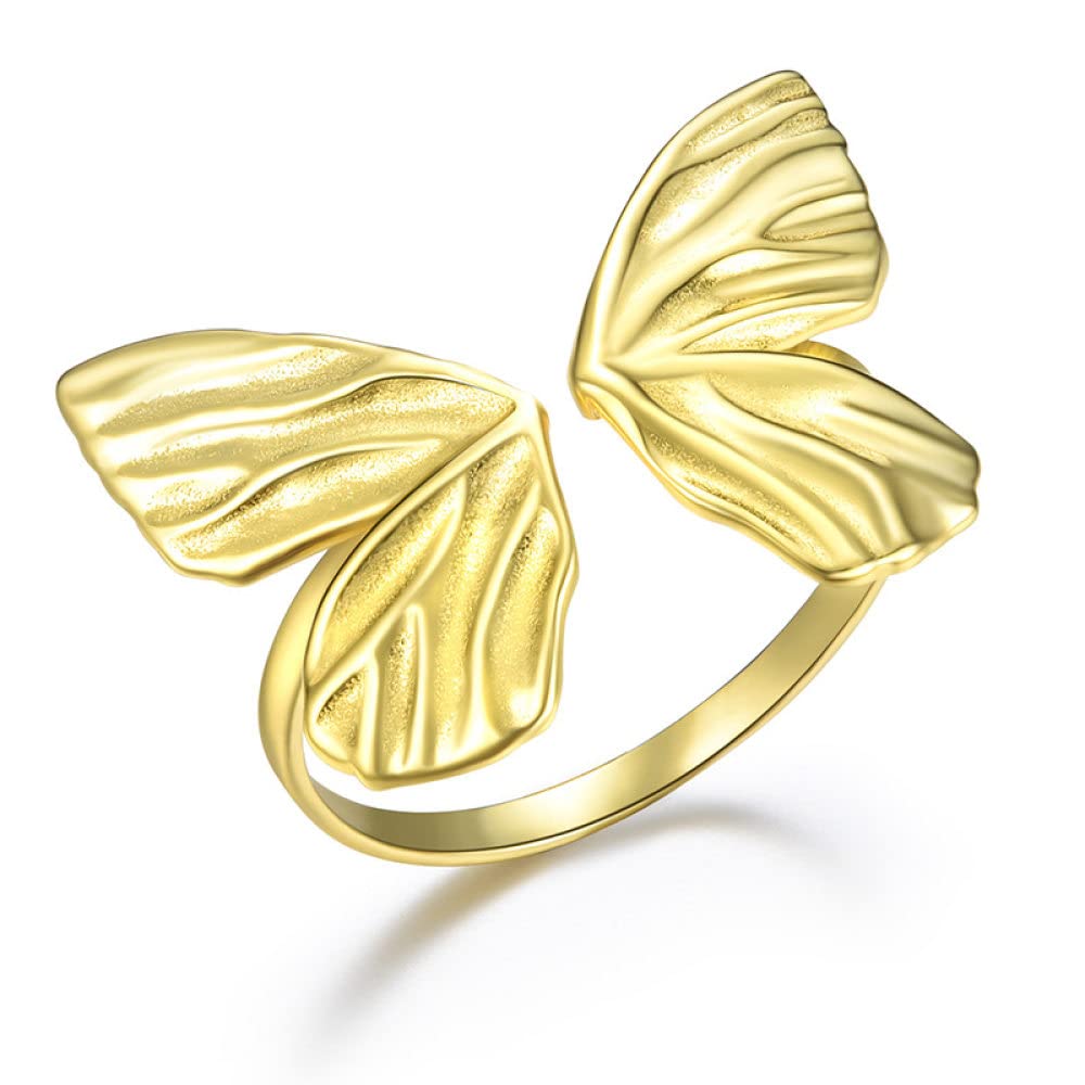 Anello In Argento Sterling 925,S925 Sterling Silver Farfalla Anello D'Oro Anelli Regolabili Eleganza Minimalista Anello Aperto Argento Eternity Ring Fascino Di Nozze Gioielli Regali Pe