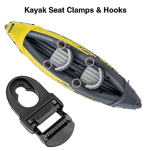4 Sets Clips y Ganchos para Asientos de Kayak, Repuestos para Kayak Compatible con Lifetime Emotion, Accesorios para Kayak (Negro) miniatura 4