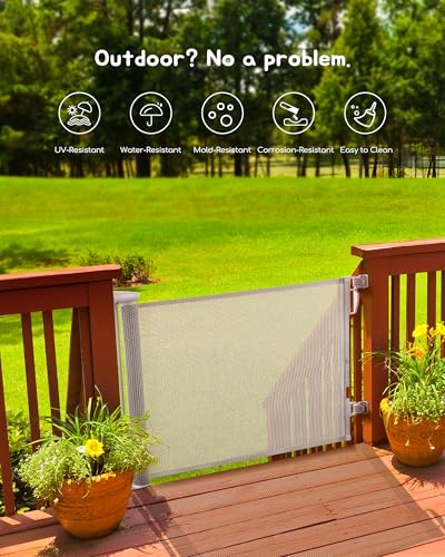 Attababy Rattan Mesh Retractable Gate