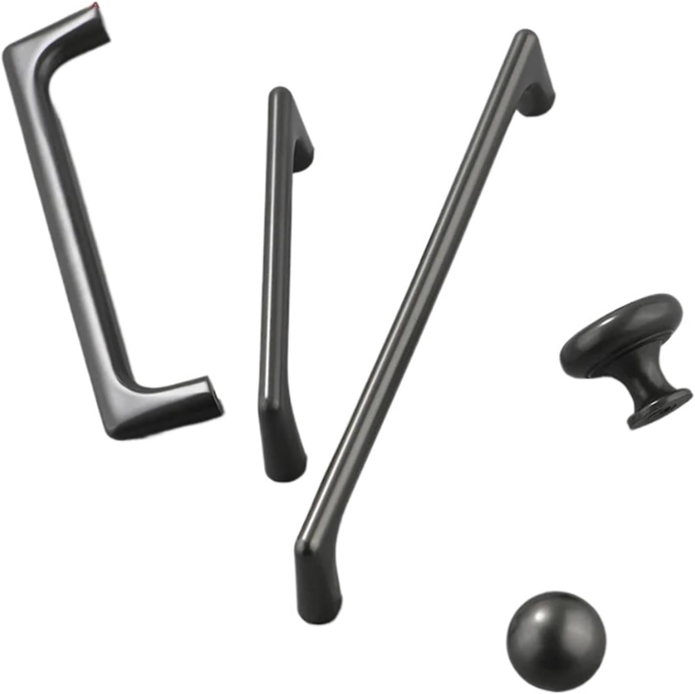 Gray Handles 96-320mm Dressers Cupboard Wardrobe Door Drawer Furniture Hardware Pulls 1Pcs(Black 96mm)