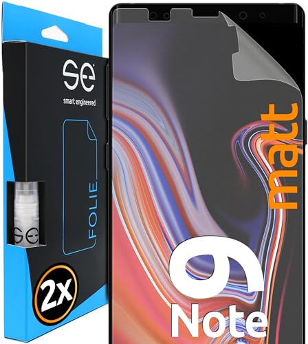 2x se® Protector 3D Antirreflejo para Samsung Galaxy Note 9, Protección Solar, Compatible con Huellas y FaceID, Instalación sin Burbujas, Mate, Resistente a Golpes y Arañazos, Matériau TPU