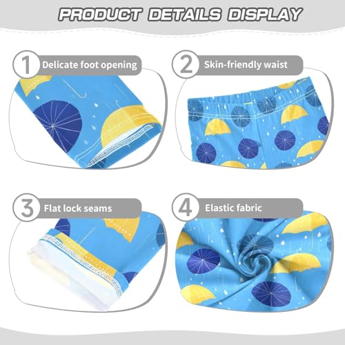 ALAZA Girls' Leggings Children's Yoga Pants Skinny Printed Dance Blue Umbrella Comfortable 4T2