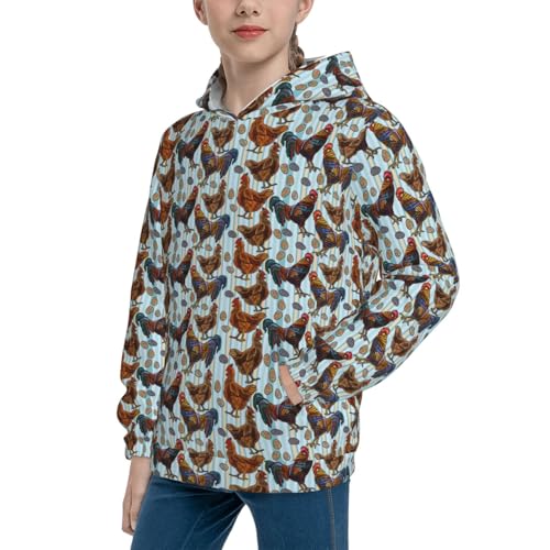 Beautiful Color Rooster Kid Hoodies Boys Sweatshirts Girls Pullover with Pocket2