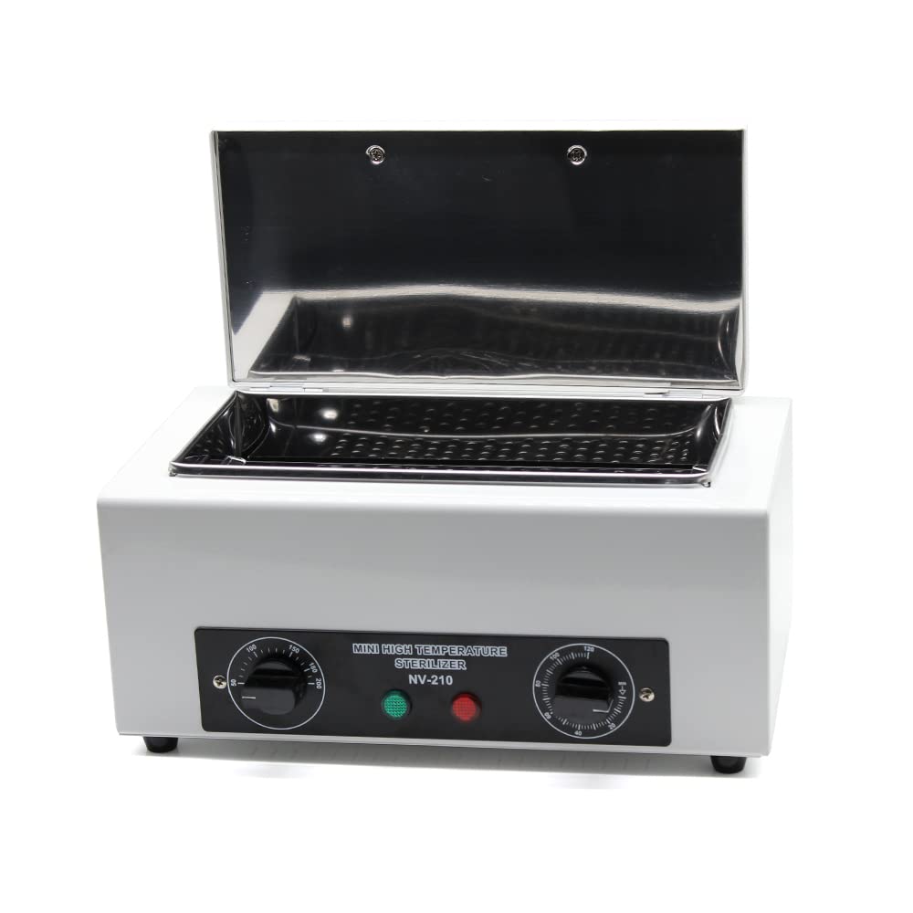 RANZIX Esterilizador de aire caliente, esterilizador, 30 W, 220 V/50 Hz, para herramientas de uñas, recipiente de metal, herramientas de belleza del cabello