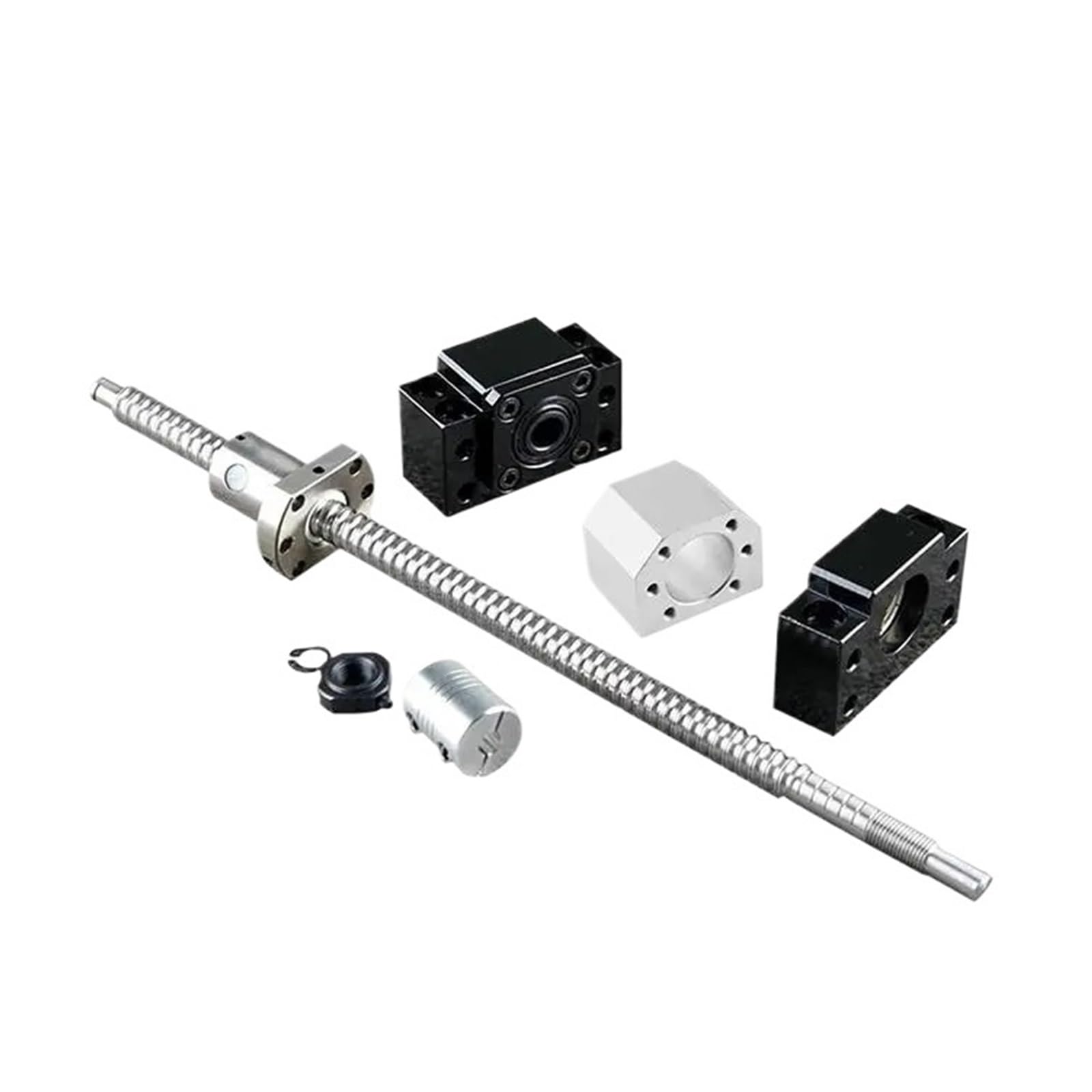 Metal Ball Screw nut end Processing 1pcs Ball Screw SFU1605 End Machine with Ballnut Housing Couplers BKBF12 Ball Screw 250-1000mm(800MM)