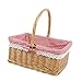 Cesto di Vimini Vuoto Vuoto Cesto Del Regalo Vuoto Cesto di Picnic Picnic Picnic con Manico Portable Pastorale Stile Decorativo Canestro Decorativo Pasqua Uovo Candy Cestino Rosso