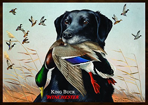 Rockin W River's Edge W1106 Door Mat Woven 52in x 37in-Winchester King Buck, Multi-Color