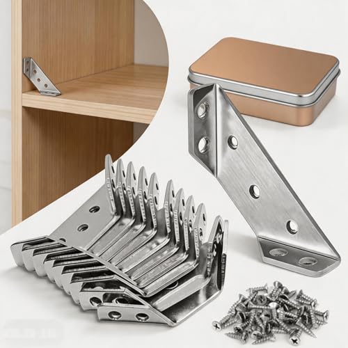 YAMASO 12PCS Stainless Steel Corner Brackets