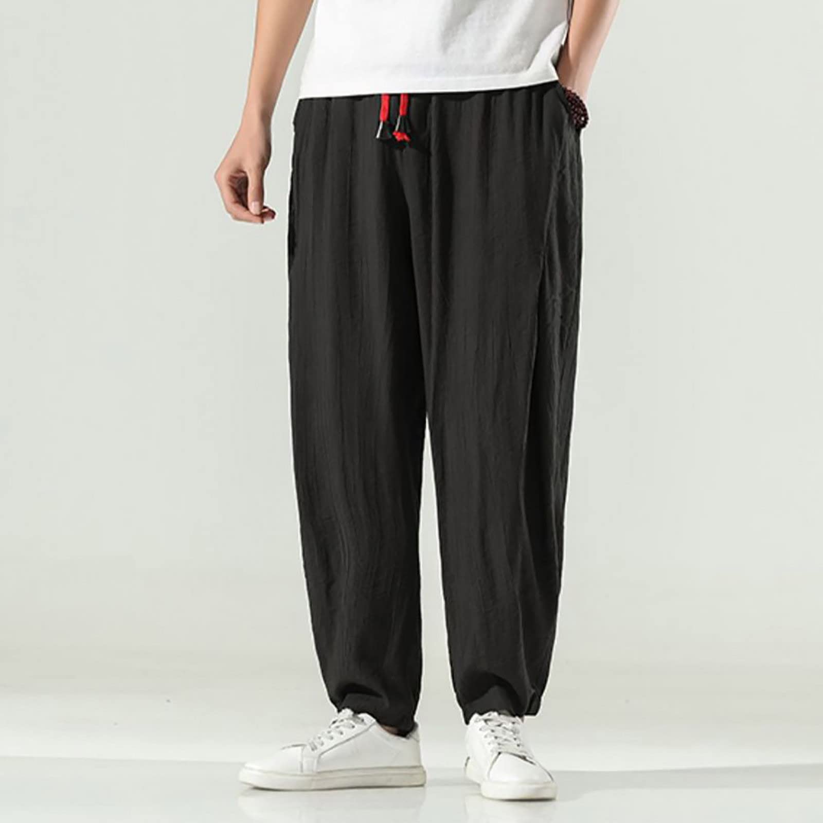 Pantalon sarouel baggy pour homme Goa - Style japonais - Pantalon de loisirs - Pantalon baggy chinois - Pantalon sarouel - Hippie Yoga Ballon Bloomer - Décontracté - Pantalon de course ample