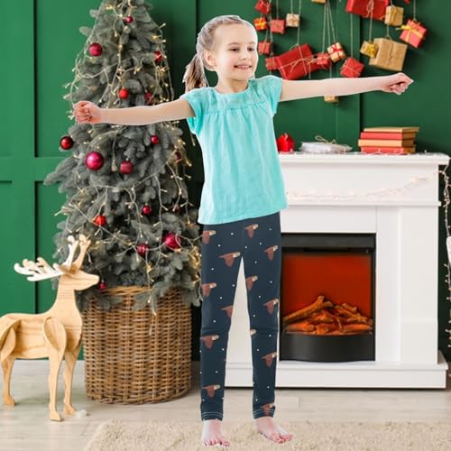 Girls Printed Leggings Yoga Pants Athletic Tights Pants Ankle Length 4-10 Years3