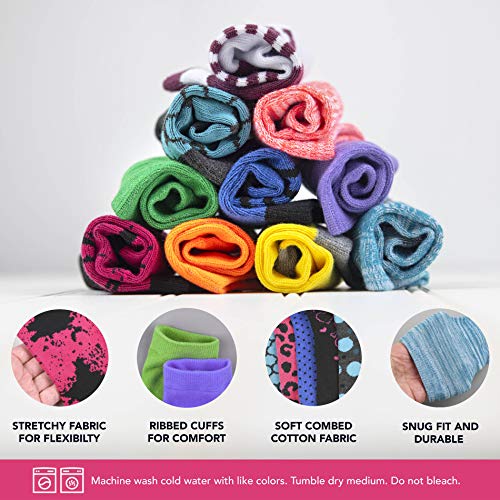 Debra Weitzner Womens Runner Ankle Socks - Low-Cut Colorful Socks (Size 9-11 and 10-13) 12 Pairs2