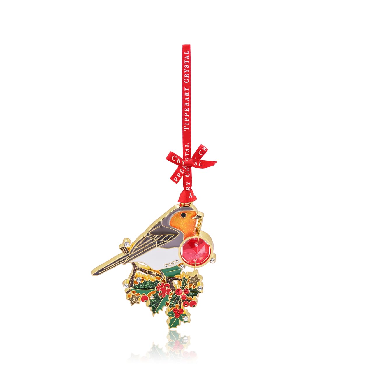 Tipperary Crystal Robin Gem Christmas Tree Decoration, Luxury Hanging Ornament – Perfect For Holiday Décor & Gifting, Decoration