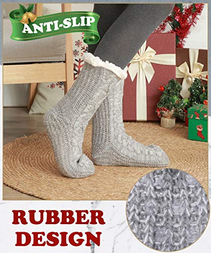 Image of EBMORE Women Slipper Fuzzy Socks Fluffy Cozy Cabin Warm Winter Soft Thick Comfy Fleece Non Slip Home Socks