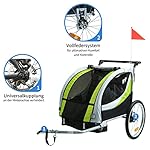 Tiggo Kinderanhänger mit Federung Jogger 2 in 1 Kinderfahrradanhänger Fahrradanhänger Anhänger GRÜN