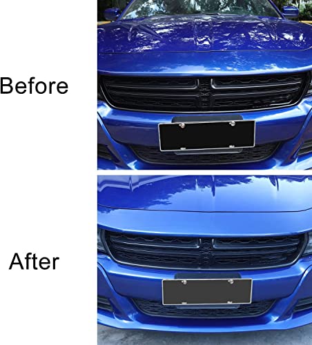 Image of Voodonala for Charger ABS Carbon Fiber Front Grille Inserts for 2015-2020 Dodge Charger, 2pcs