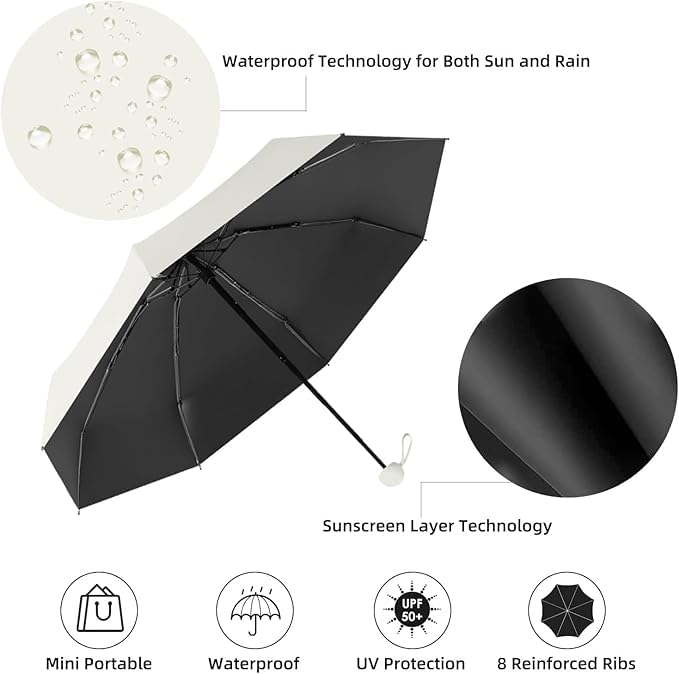 Image of Besque UV Big Size Umbrella for Sun Protection Rain Windproof Strong large 2 fold for men women kids boys girls Perfect Umbrella with cover small case stylish Windproof & Compact UV large size