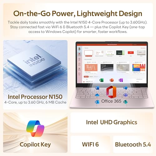 Image of HP Flagship 14 inch Laptop with AI Copilot for Student, 13th Gen Intel 4-Core, 4GB DDR4, 256GB Storage(128GB UFS+128GB Docking Station), Intel Graphics, Webcam, 1 Year Office 365, WiFi 6, Win 11 S, Pink