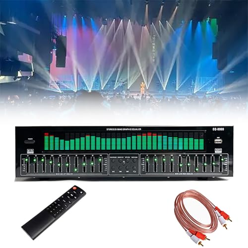 Equalizzatore audio stereo digitale a 31 bande con doppia sintonia indipendente a 10 segmenti e 12 modelli di ritmo per musicisti e appassionati di audio