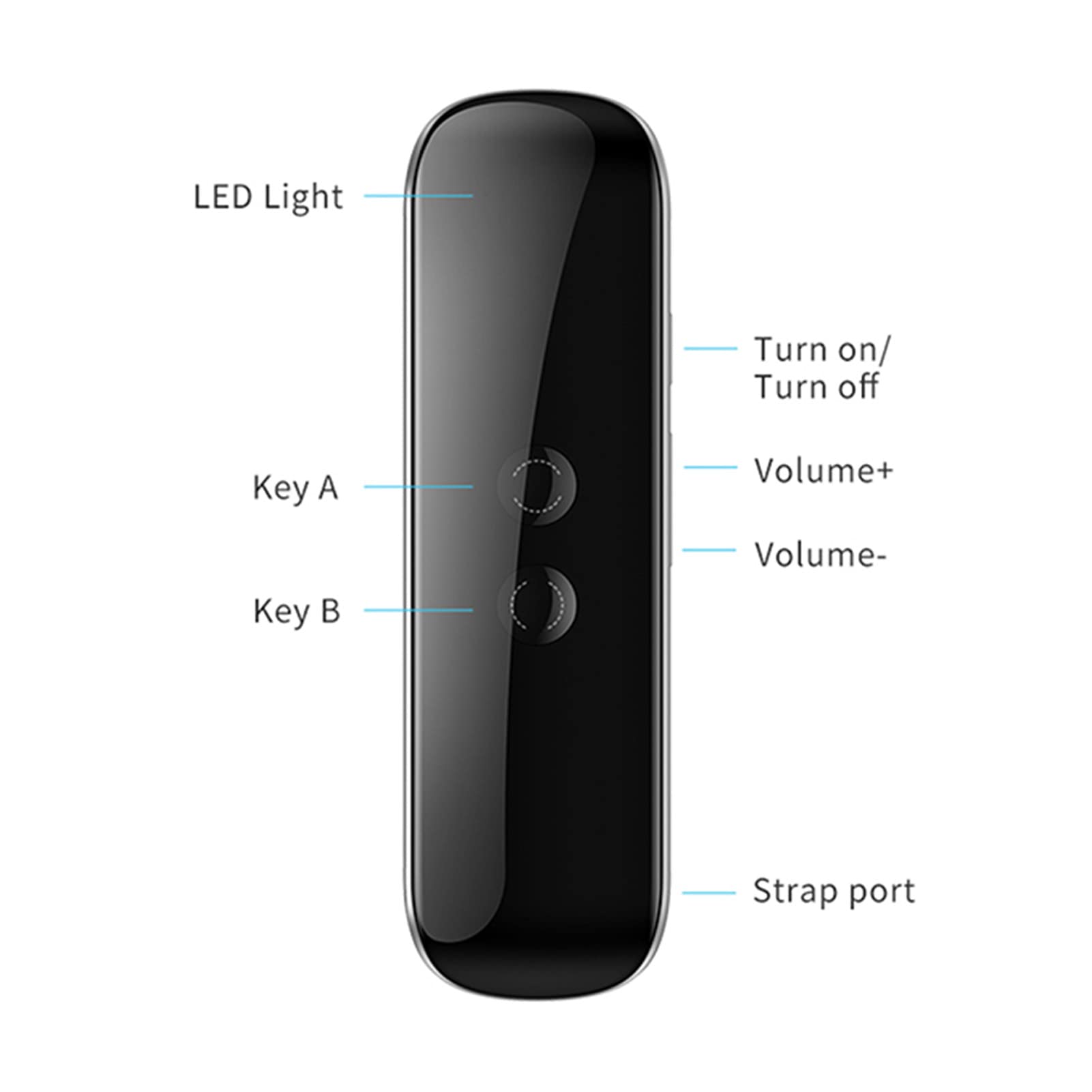 Traducteur de Langue, Traducteur de Voix Bluetooth de 127 Langues, Batterie de 800mAh, Traducteur de Voix Portable pour Les Voyages d'affaires