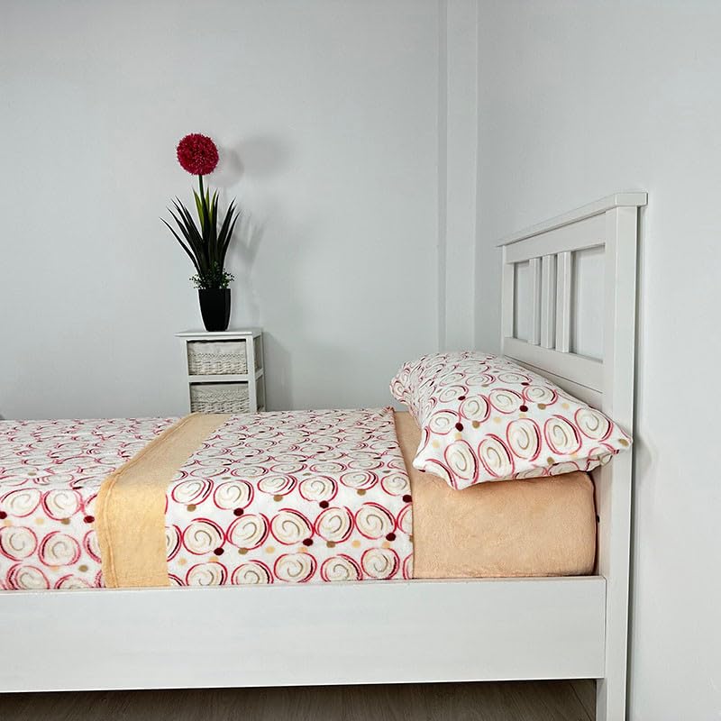 Rufino Díaz Juego Sábanas Tornado 3 Piezas Coralina 240 gr - Naranja, 90 cm