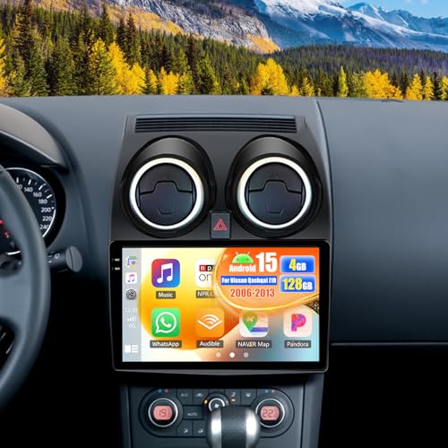 OiLiehu 4G+128G Android 15 Autoradio pour Nissan Qashqai J10 2006-2013 avec CarPlay Android Auto...