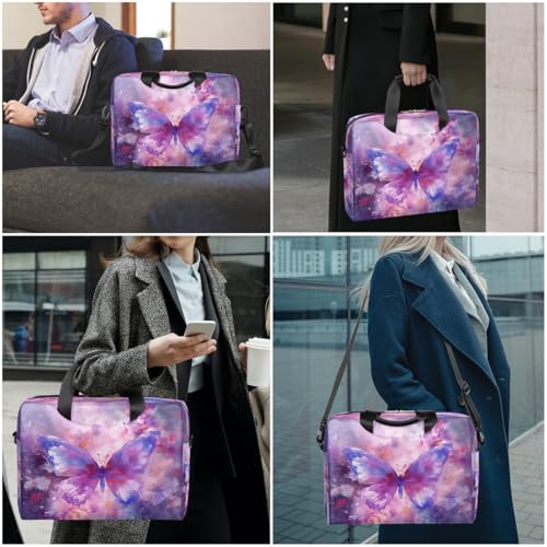 Maletín para portátil 15.6-16" color violeta con diseño mariposa miniatura 2
