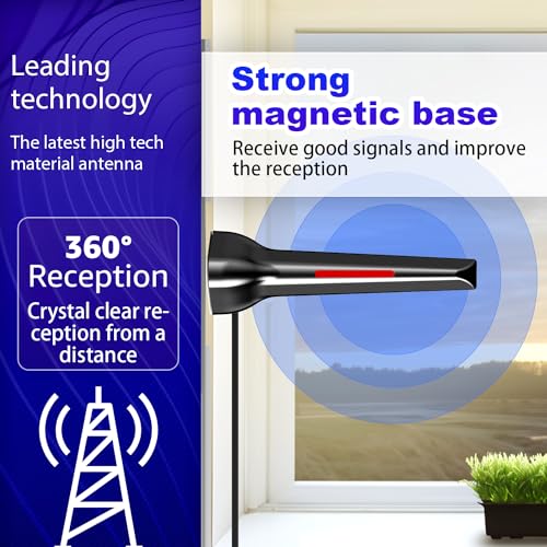 TV-Aerial-Strong-Magnetic-Base-Easy-Installation-with-Booster-420-Indoor-Aerial-for-Smart-tv-Support-4K-1080P-HDTV-984ft-Coax-Cable - Izzgadgets.com