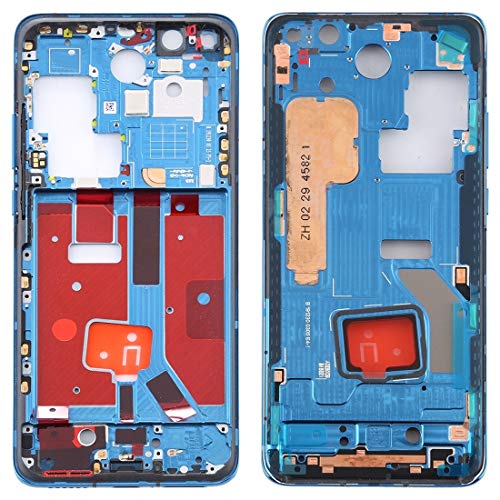 Cadre central pour Huawei P40 Pro bleu avec touches latérales plaque bezel de remplacement
