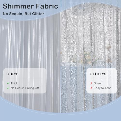 Image of 40x10 ft Wrinkle Free Silver Sequin Backdrop Curtain for Parties,Thick Not Fall Glitter Wedding Drapes Backdrop,4 Panels 5x10ft Shimmer Photo Wall Back Drop Cloth for Birthday Photography Background