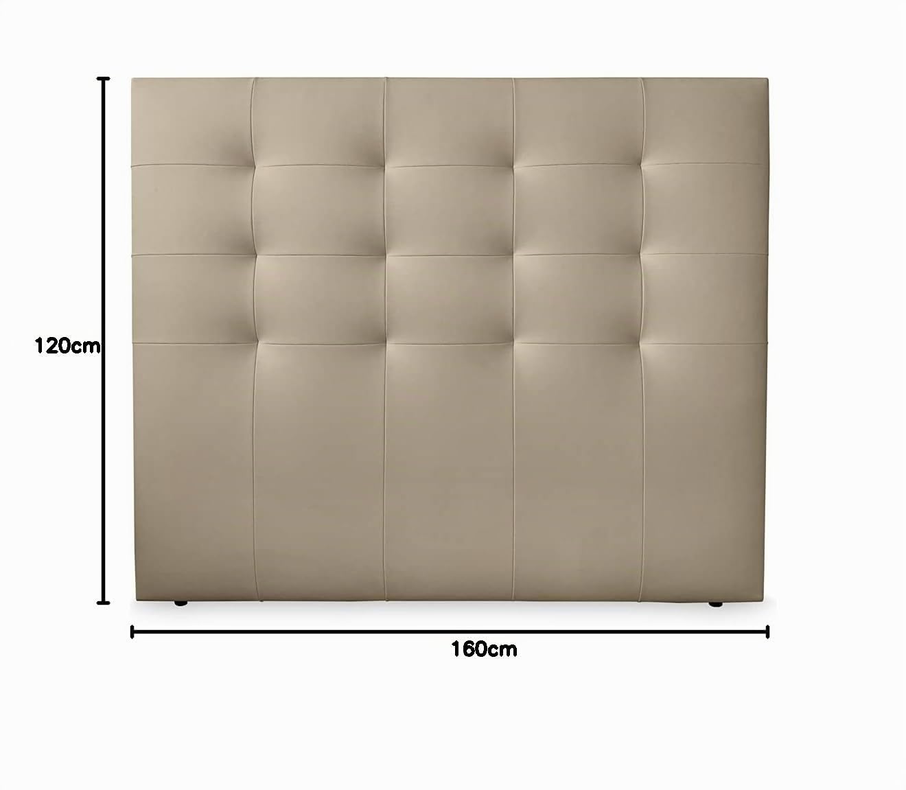 amuéblate Online, Cabecero Modelo Dinamarca Acolchado, Tapizado en Polipiel de Alta Gama, Medidas: 160 x 120 cm (para Cama de 150 y 160) Beige