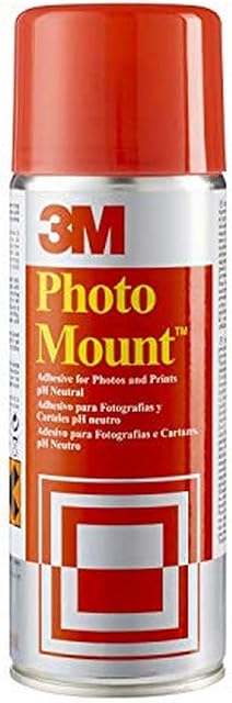 3M PhotoMount Spray Adhesive, 1 x 400 ml Can, Ideal for mounting photographs, prints and pictures