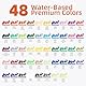 GC QUILL acrylstifte für steine wasserfest – 48 Farben Acrylstifte & Acrylmarker mit flexibler Pinselspitze – Stifte zum Steine Bemalen, für Glas, Holz, Keramik, DIY, Textilien GC-AM48
