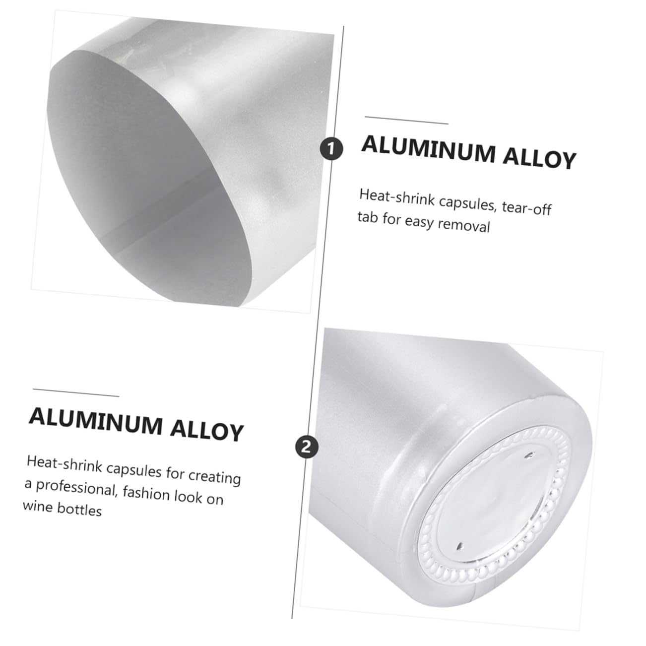 Garneck Cápsulas Termoencogibles para Botellas de Vino 30 MM Color Plateado 200 Unidades Fundas para Tapones Pestaña Desprendible Uso Profesional para Bodegas Bares y Hogares