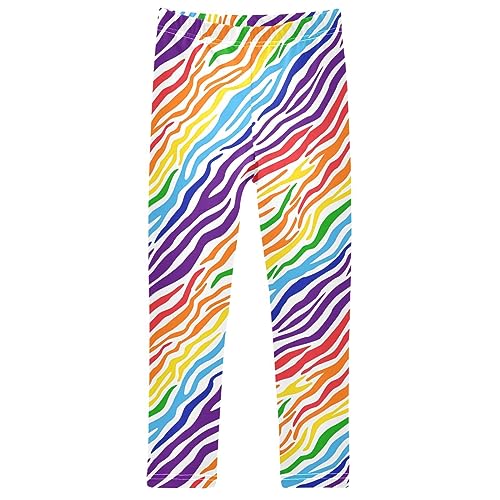 Dinosaur Palm Leaf Girl's Leggings Soft Ankle Length Active Stretch Pants Bottoms Kids Dance Yoga Tights 4-10 Years