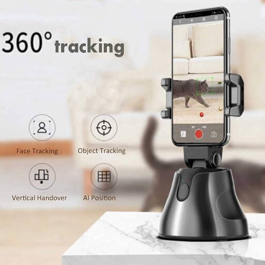 Soporte para celular SHOSO giratorio 360°, sistema inteligente de seguimiento, capturas fotos con señales de movimiento, compatible con tripie y utiliza 3 Baterías AA (No incluidas). : Amazon.com.mx: Electrónicos