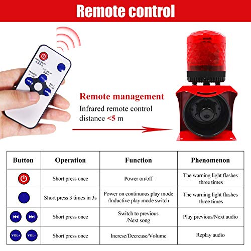 Alarm Siren Horn Industrial Sound And Light Emergency Strobe Warning Light Outdoor Alarm Horn Siren Flashing Light Waterproof Indoor Safety Ac 110-220V #TOP2