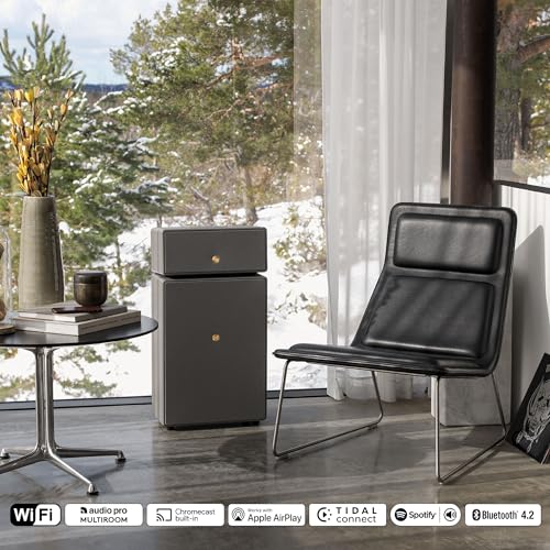 Image of Audio Pro DRUMFIRE MK II Speakers - HiFi Stereo Sound - Bluetooth, WiFi, MultiRoom, Chromecast, Spotify Connect - Movies, Music, Gaming - Floor Standing Speakers - Grey