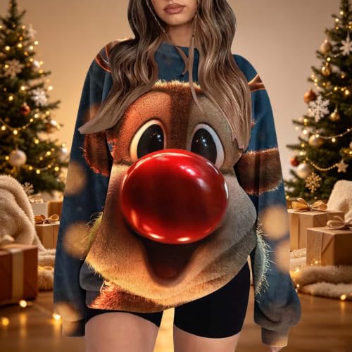 Christmas Sweatshirts For Women Crewneck Bold Graphic Holiday Pullover Tops - image 2