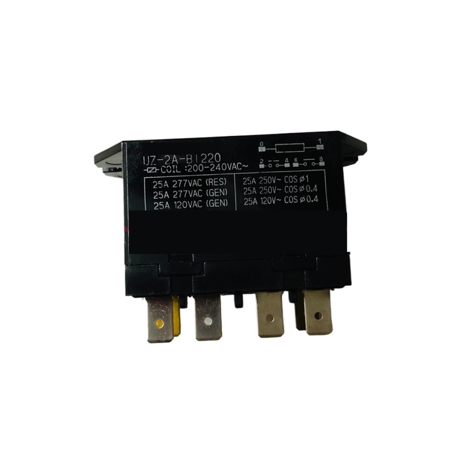 Relé de potencia de 25A para soportar altas cargas de energía con sus 6 contactos UZ-2A-BT220