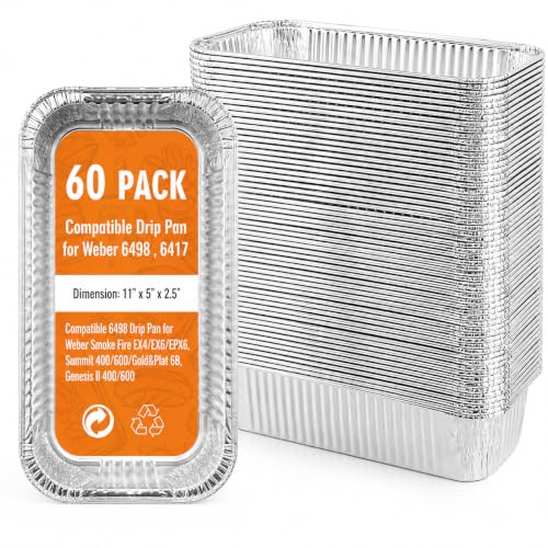 Image of Uniflasy 60 Pack Drip Pan Accessories for Weber SmokeFire EX4 / EX6 / EPX6