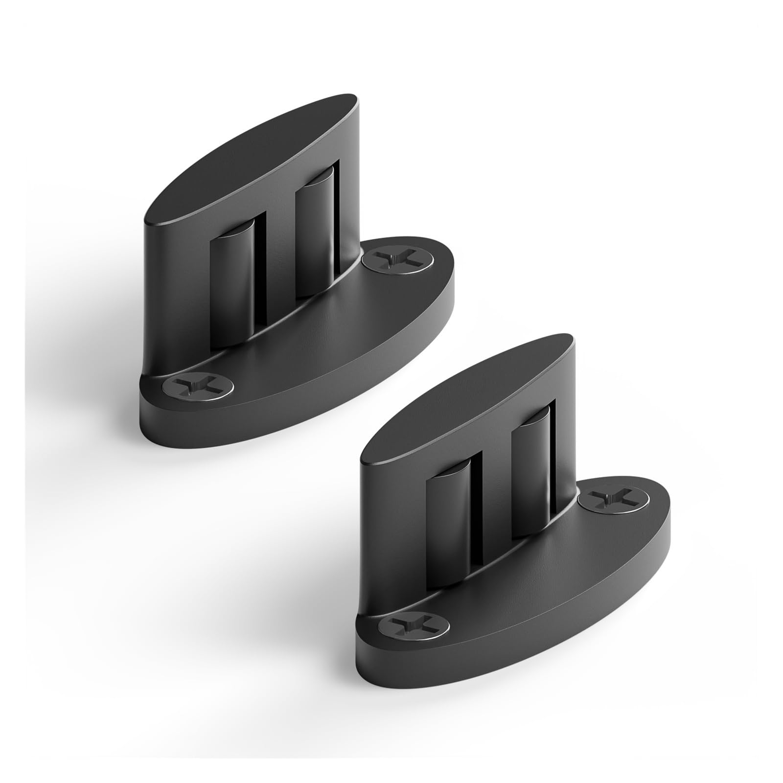 2Pcs Black Sliding Barn Door Hardware Floor Guide, Carbon Steel for Door,Smooth Gliding