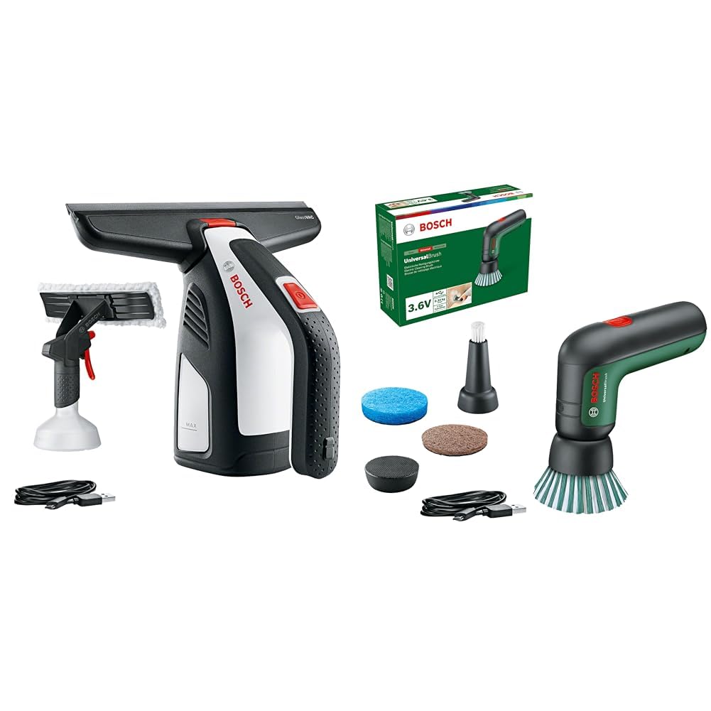 Bosch Nettoyeur de vitres sans Fil GlassVAC Solo Plus & Brosse de Nettoyage électrique Bosch - UniversalBrush
